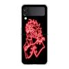 Asta Black Clover Neon Clear Phone Case For Samsung Galaxy Z Flip 4 Case Thin High Hard PC Shell on For Galaxy Z Flip 3 5G Cover