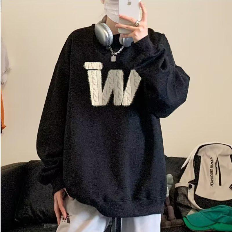 

Men s Oversized Retro Heavyweight Hoodie - Thick Velvet, Round Neck, Long Sleeve, Casual Autumn/Winter Top. Black J188 Plus Velvet