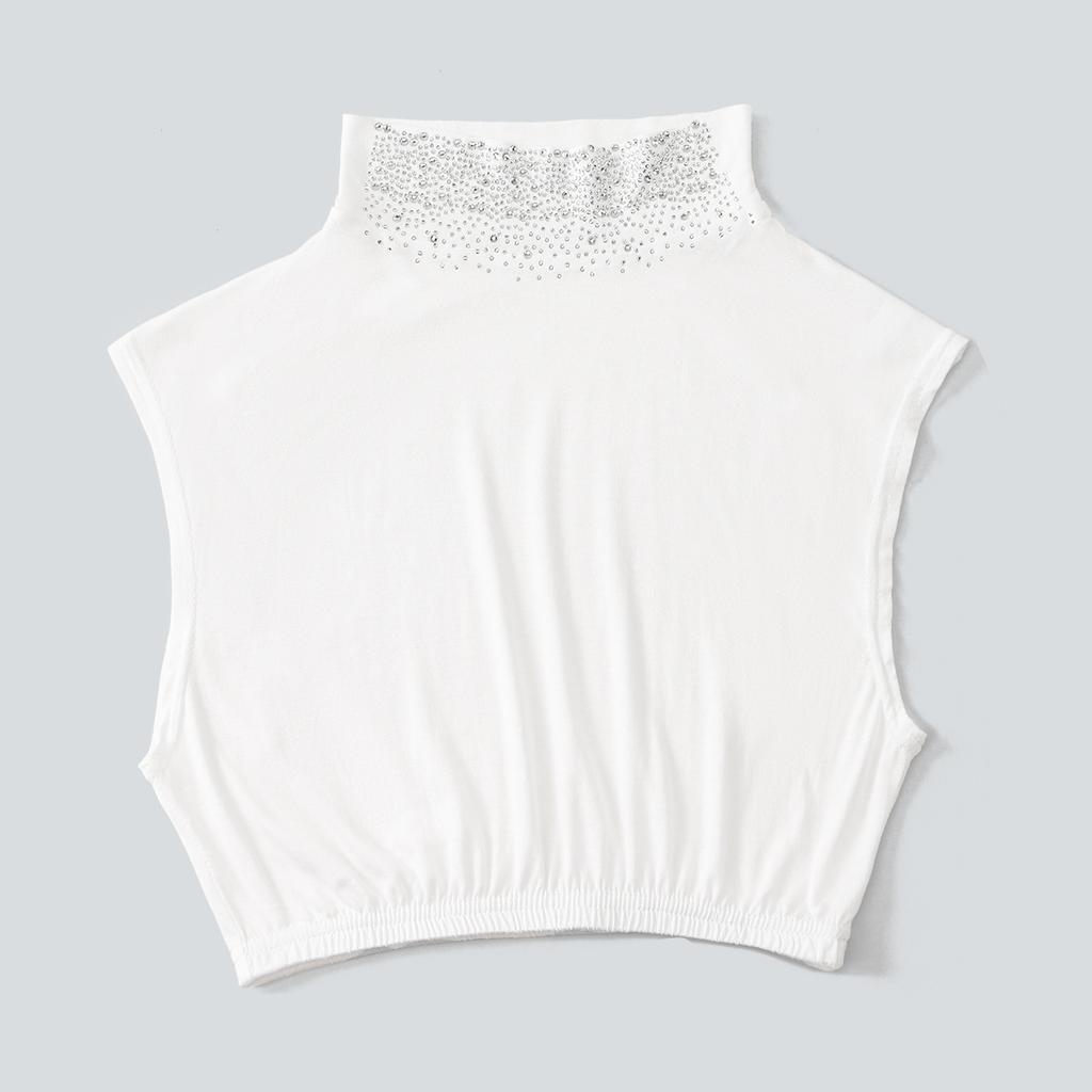 New Premium Modal Cotton False Collar with Rhinestone Detachable Islamic Turtleneck Collar Muslim Women Ramadan Eid Collar