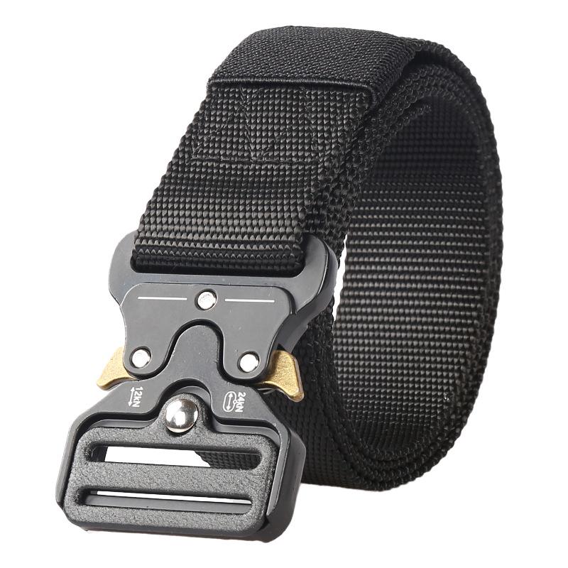 "4.3cm Wide Tactical Snake Buckle Canvas Belt for Men - Second Generation Outdoor Fashion"