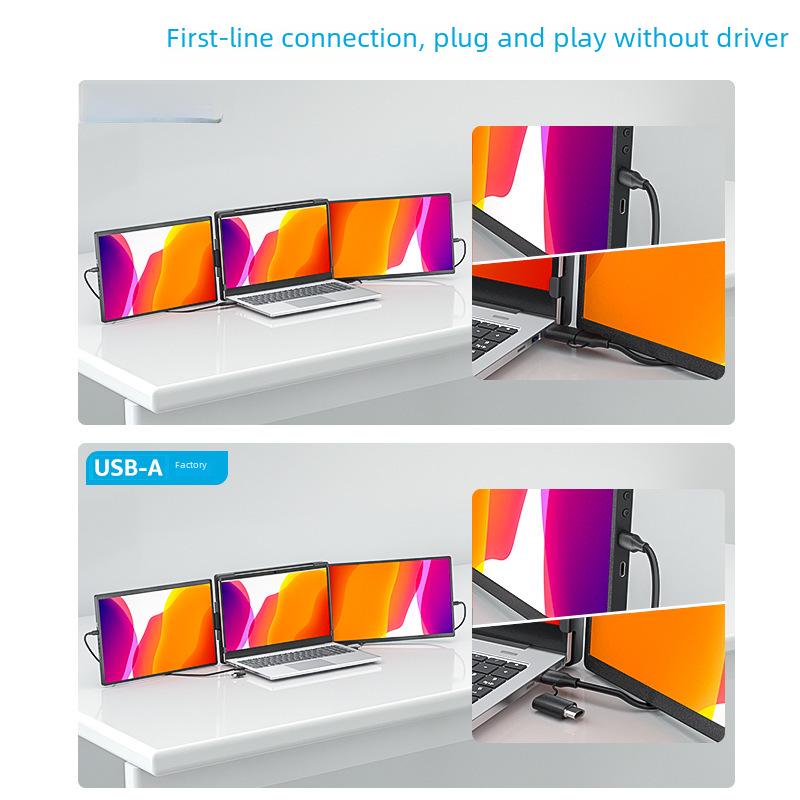 High-Definition Dual-Screen Portable Display for Notebook Split Screen Trading and Extended Viewing