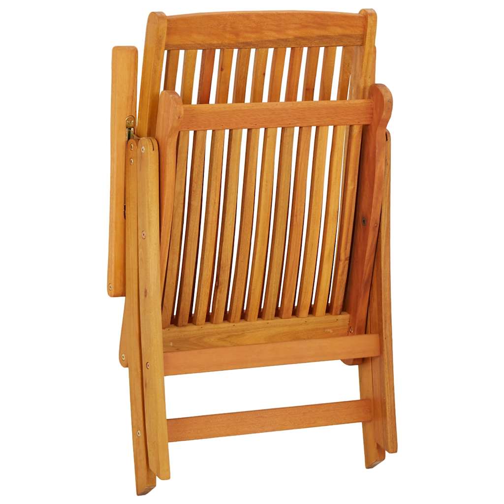 Folding Garden Chairs 2 pcs Solid Eucalyptus Wood