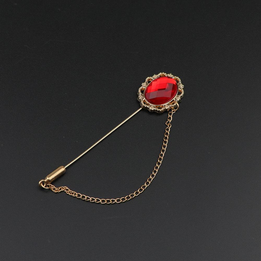 Men's Advanced Retro Breastpin Pin Golden Jewelry Rose Flower Banquet Brooch Stick Corsage Collar Pins Shirt Accessory Gift