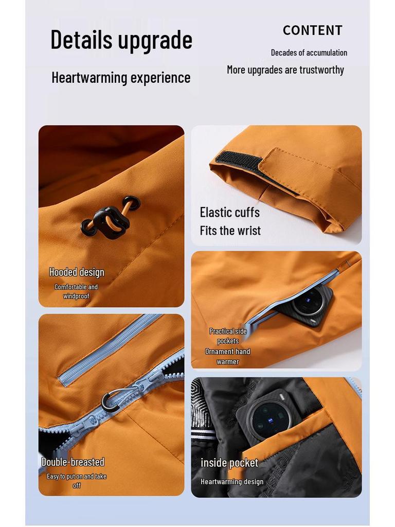 Men's Winter Insulated Jacket: Windproof, Waterproof, Plus-Size Velvet Lined Ski Outerwear