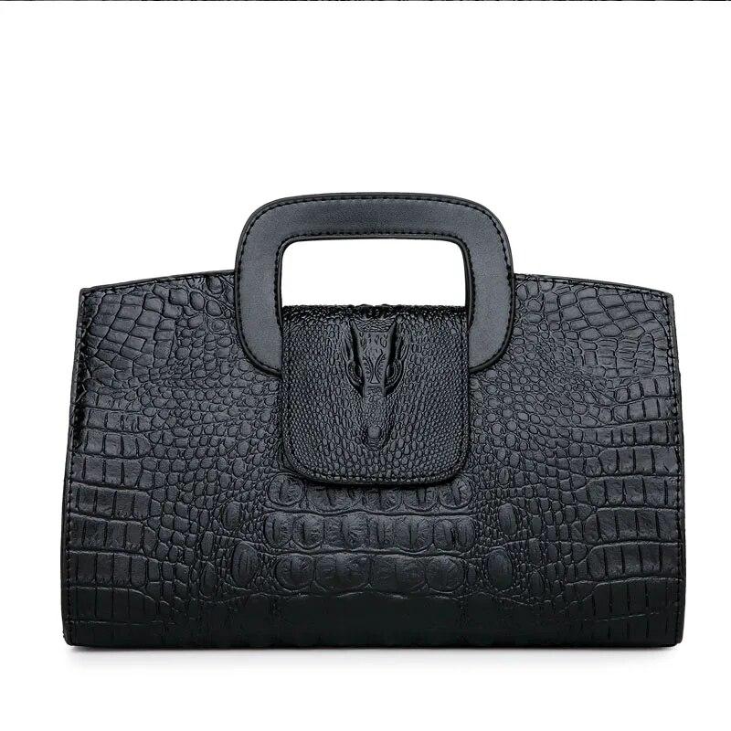 

Luxury Handbag Women Bags Designer PU Leather Tote Bags Girls Fashion Crocodile Pattern Shoulder Bag Black High Quality Handbags чорний