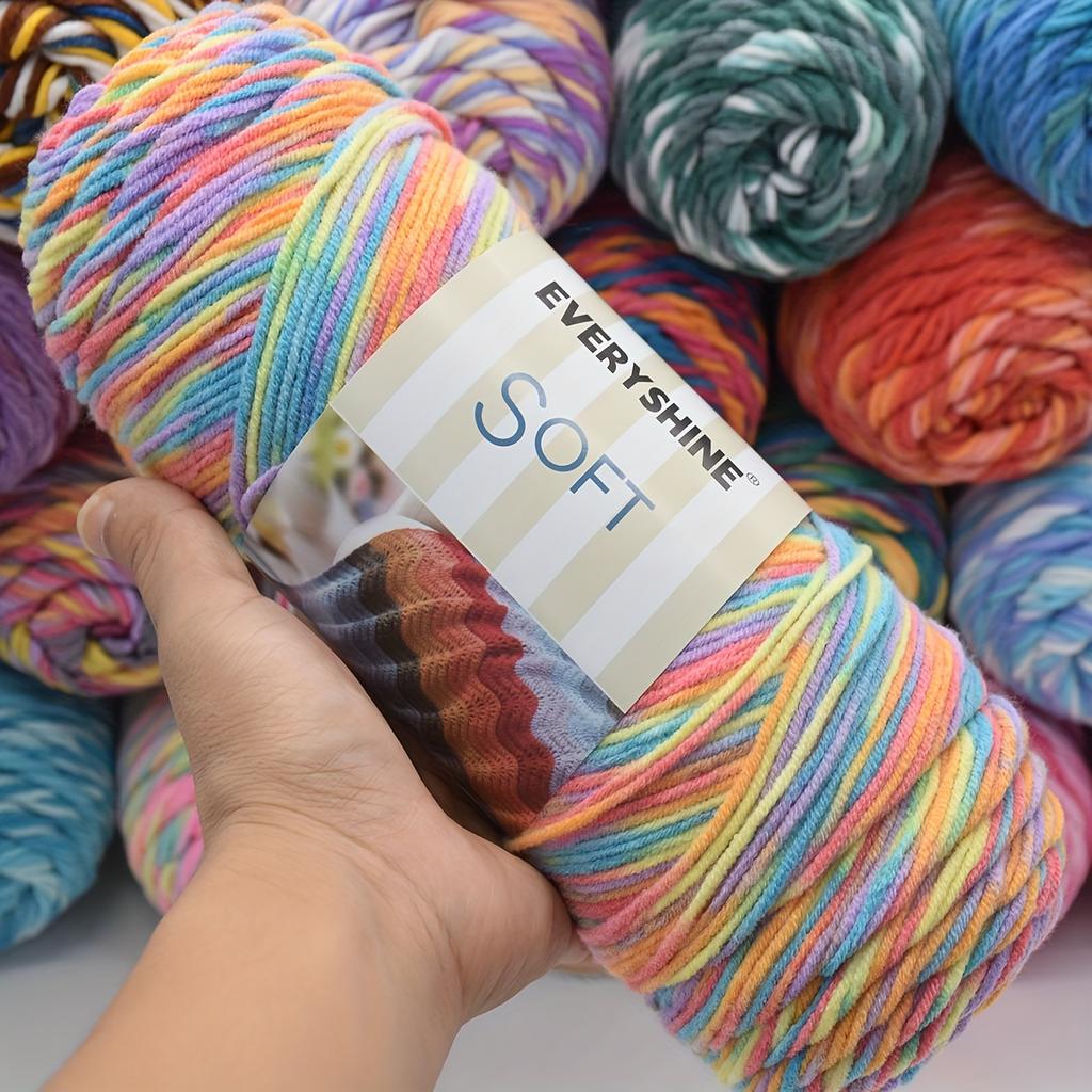 6pcs Gradient Super Bulky Yarn for Blankets Jumbo Polyester Bundle (1.14kg) - Extra Thick Multicolor DIY Knitting Crochet Kit for Chunky Home Decor