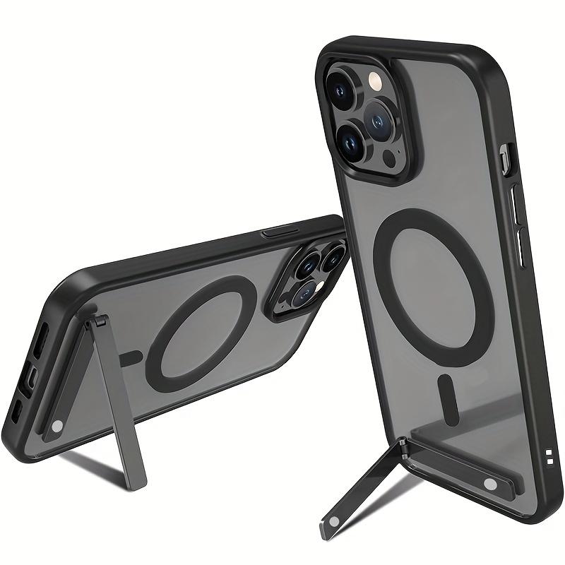 

2 In 1 Magnetic Phone Case with Metal Kickstand for iPhone 17 16 15 Pro Max 14 Plus 13 11 12 Mini Stand Cases Back Cover For iPhone 17ProMax