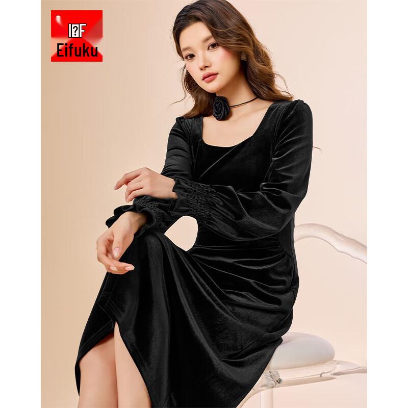 

IEF French Elegant Waist-Cinching Long Dress XL