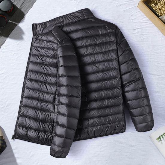 Pánská bavlněná bunda stojáček dlouhý rukáv zapínání na zip bunda kabát s