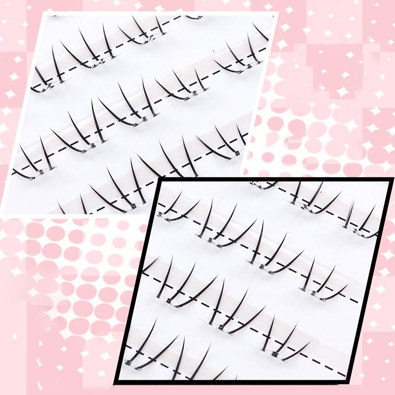 Selbstklebende Klebstofffreie W-förmige Untere Falsche Wimpern DIY Manga-Augen-Effekt Natürlich Dick Segmentiert Untere Wimpernverlängerung 6 mm