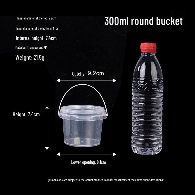 Sealed Transparent White Plastic Storage Barrel - Round Small Food Barrel