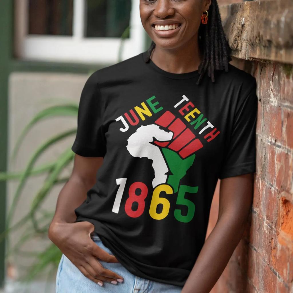 Juneteenth 1865 Raised Fist Black History Freedom African Heritage Pride Casual T Shirt Vintage Comfortable Graphic