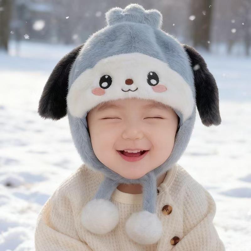 Adorable Cartoon Plush Baby Hat – Unisex Winter Ear-Protecting Lei Feng Design, Thick and Warm
