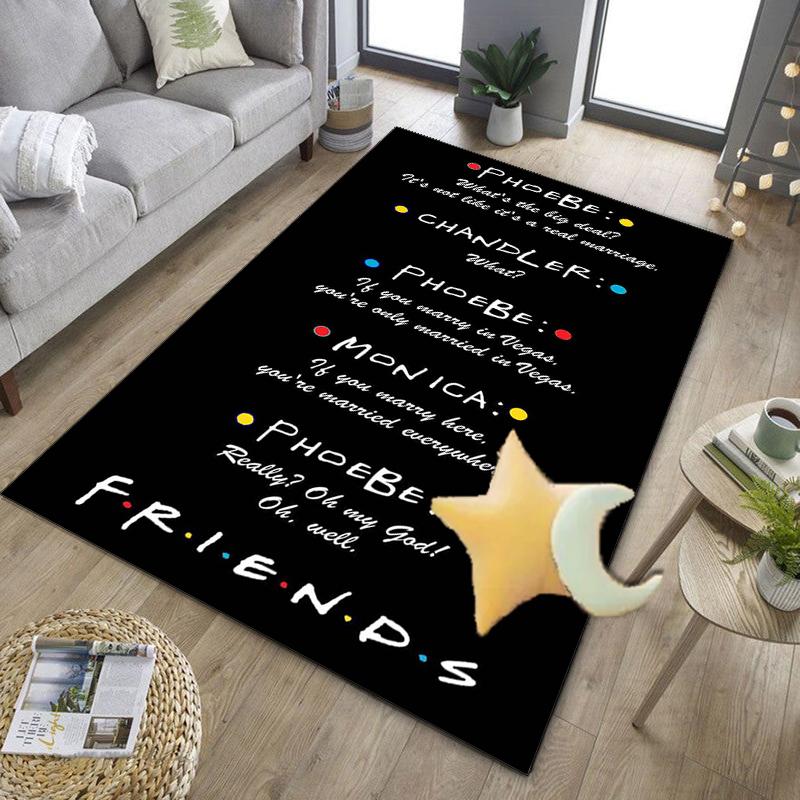 Friends Show Quotes Office Rug Chair Mat, Game Carpet, Suitable for Front Door, Bedroom, Living Room, Desk, Holiday Gift