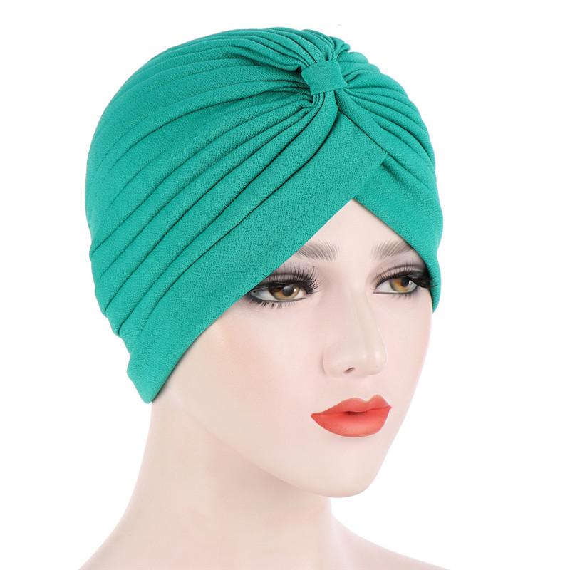 Cotton Solid Folds Pearl Muslim Turban Scarf  Women Islamic Inner Hijab Caps Arab Wrap Head  Femme Musulman Turbante Mujer