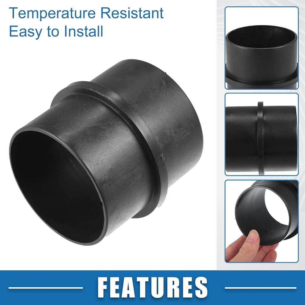 Car Air Ducting Connector Straight Air Heater Duct Joiner Connector Pipe 2.95'' 75Mm OD Black (Set Of 2)