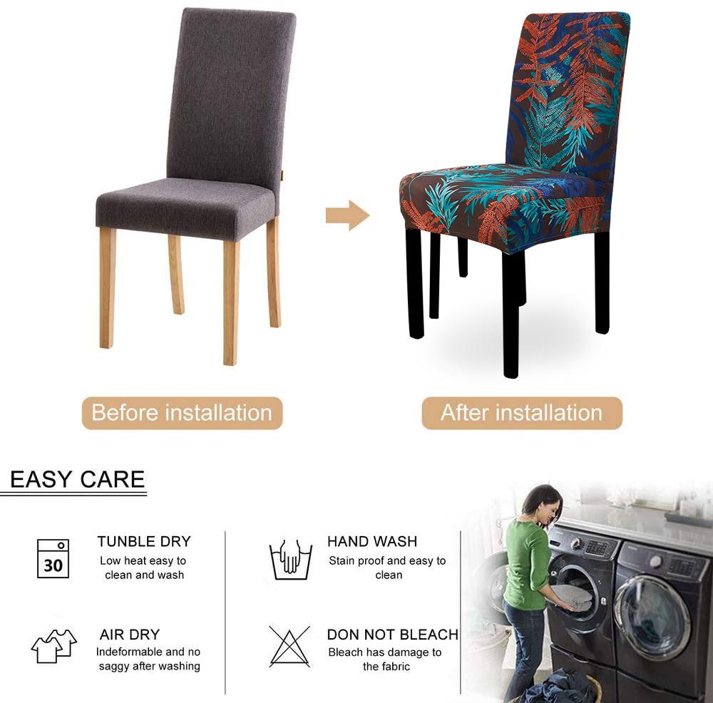 Printed Chair Covers Adjustable Dining Chair Cover Big Elastic Chairs Protector Kitchen Wedding Desk Stretch Modern Geometric