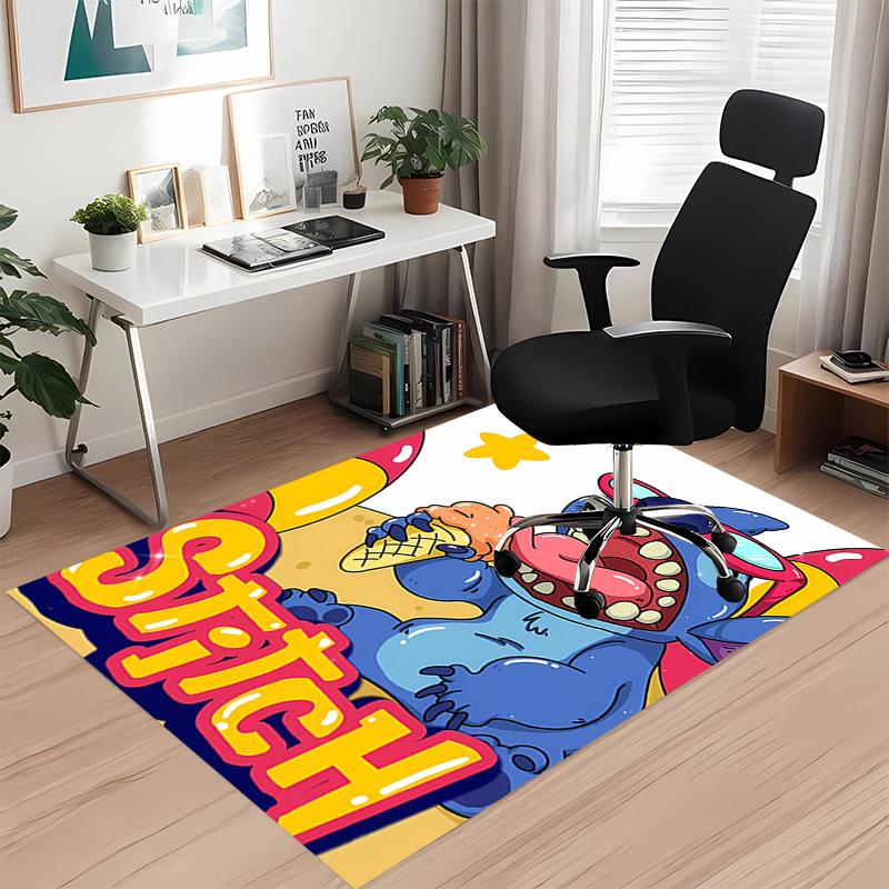 Stitch Printed Carpet, for Office Chair Living Room Bedroom Kitchen Room Decor Gifts.
