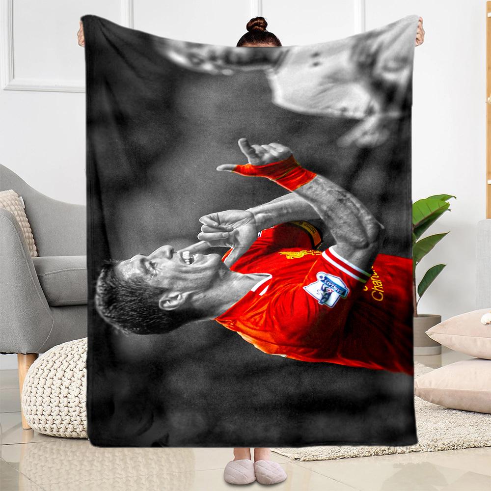 Player Celebrates Victory Moment Blanket Durable Comfort Great for Seaside Couch Livingroom for All Seasons Digital Print