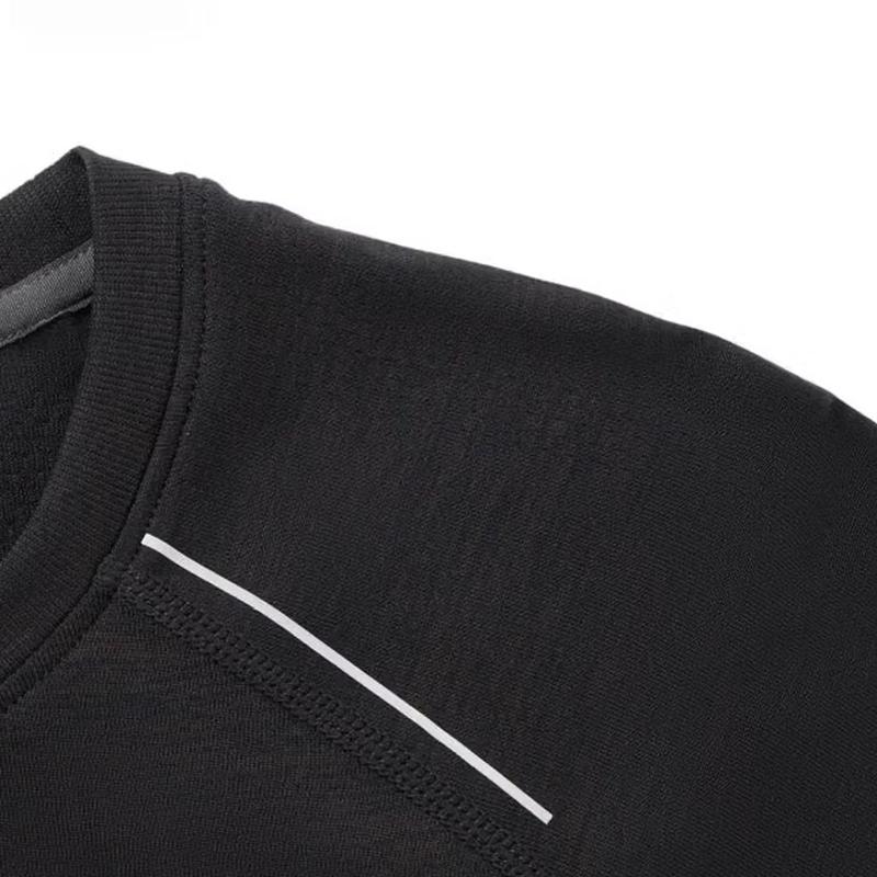 Li-Ning Minimalist Solid Color Fashion Breathable Comfortable Versatile Crew Neck Pullover Long Sleeve T-Shirt Casual Sports Set ATLV271-2+AKLU881-1