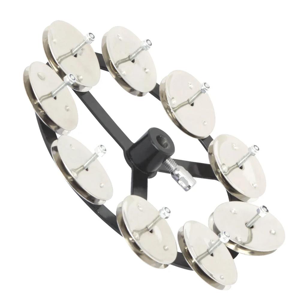 IRIN 6 Inch Drum Kit Cymbal Auxiliary Tools Hi-Hat Bells Jingles Tambourine Stainless Material Percussion Instrument Accessory