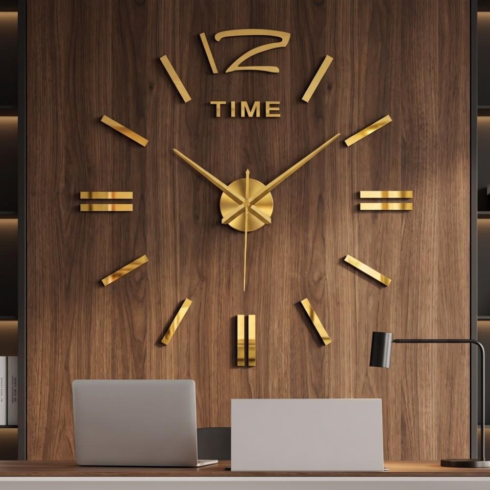 Frameless 3D Wall Clock 50cm Mirror Wall Clock Decorative Wall Clock Sticker Office Decoration