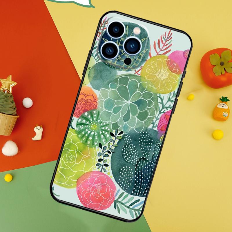 Cactus Succulent Phone Case For iPhone 17 Pro Max 16 15 13 12 11 14 Pro Max Plus 12 13 Mini 16e 17 Air Cover