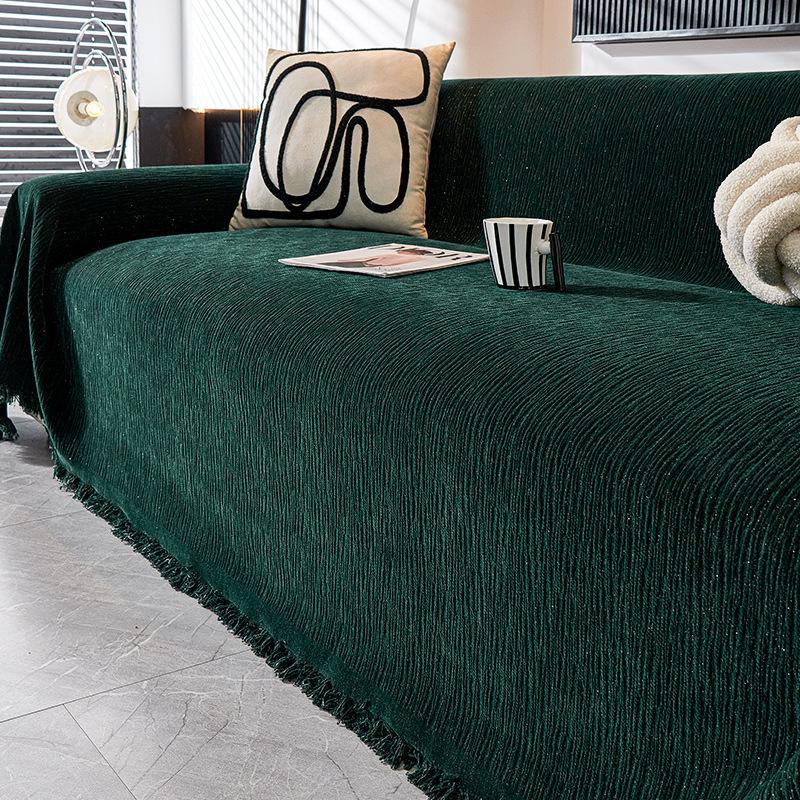 

Однотонная простая ткань для чехла дивана универсальная для всех сезонов 2025 новая подушка для дивана с улучшенным ощущением защиты от царапин кошек всевключающее универсальное одеяло 180*130cm