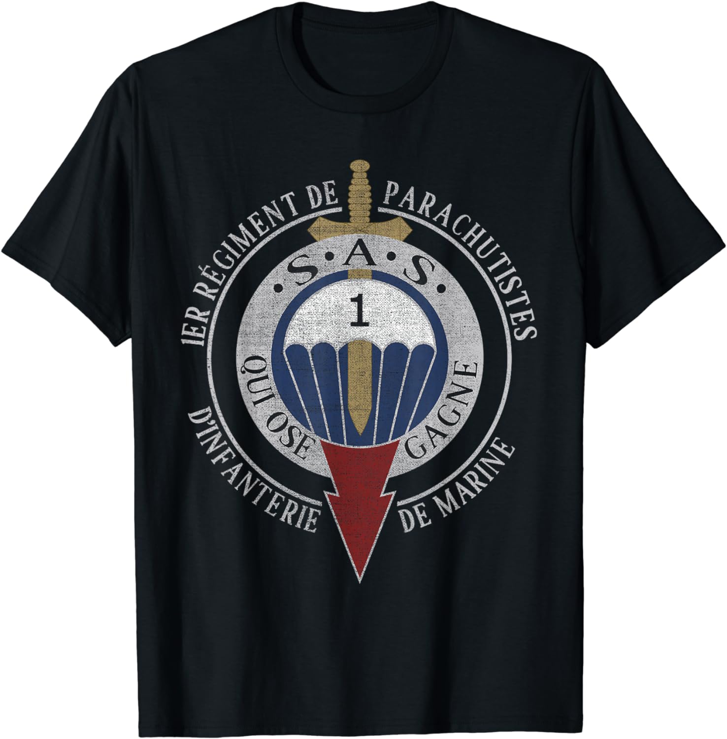 

Parachutiste Militaire De La Force Spéciale RDIMa 1ère Infanterie T-Shirt Short Sleeve Casual 100% Cotton T Shirts S