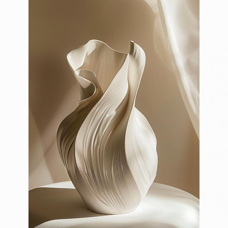 Nordic Creative Ceramic Vase Rotating aesthetic ornament Decorative vases entrance desktop dining table dried flower decor