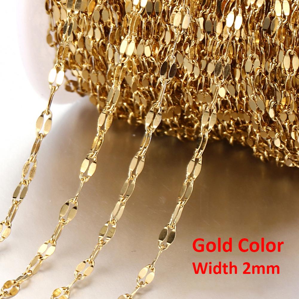 No Fade 2Meters Stainless Steel Link Chains for Jewelry Making DIY Necklace Bracelet Chain Accessories Beaded Chain Wholesale