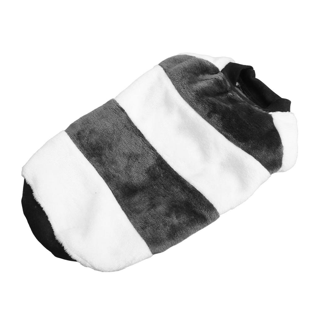 Dog Warm Coats Polyester Cotton Fleece Padded Grey White Patchwork Round Neck Dog Winter Clothes for Small Dogs