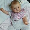 BZDOLL 24 Inch 3D-paint Skin Cloth Body Art Reborn Smiling Bebe with Vein Vinyl Baby Doll Toy Maddie for Girl Toddler Lifelike Gift