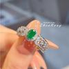 Elegant Emerald Ring for Women with High Carbon Diamond Simple and Versatile Fashion Jewelry