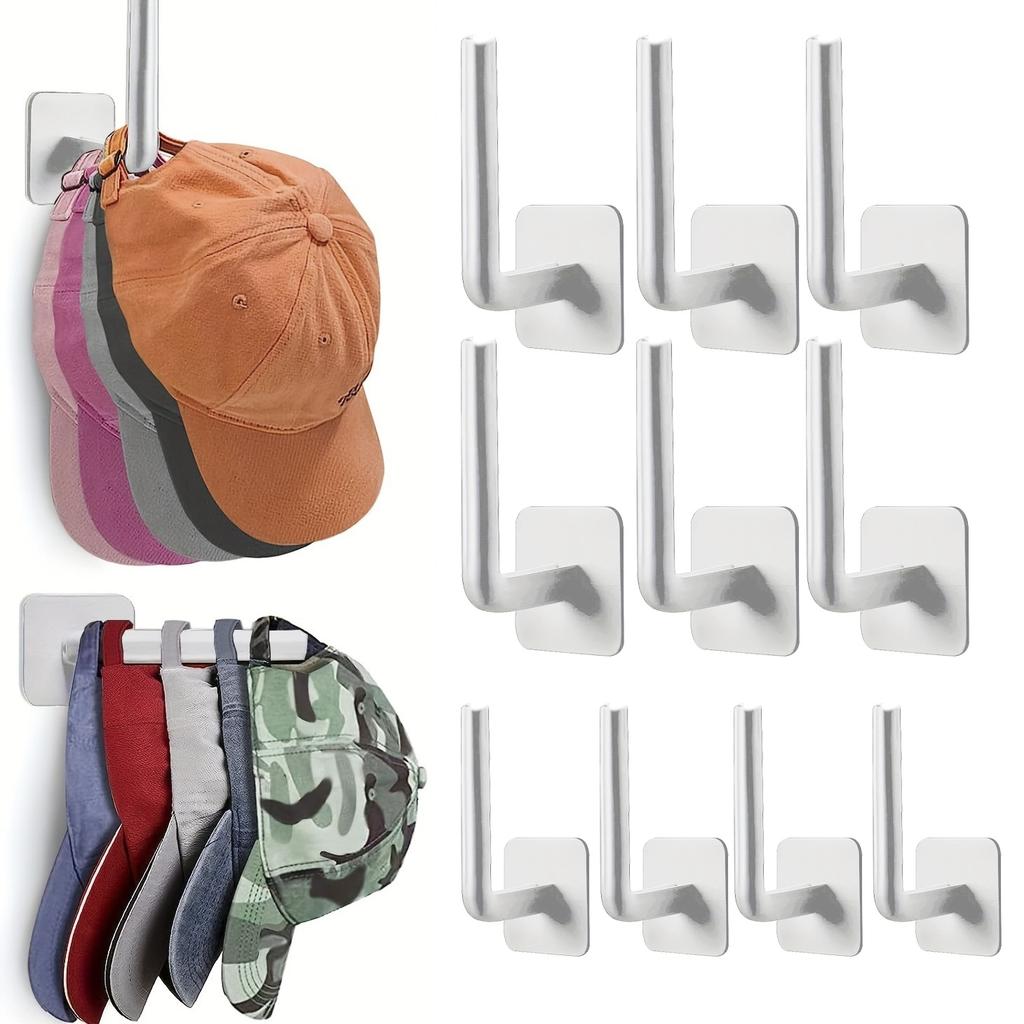 2/4/6Pcs Caps Holder Hat Rack For Baseball Caps Adhesive Hat Hooks For Wall Cap Hanger Storage No Drilling Hat Display Organizer
