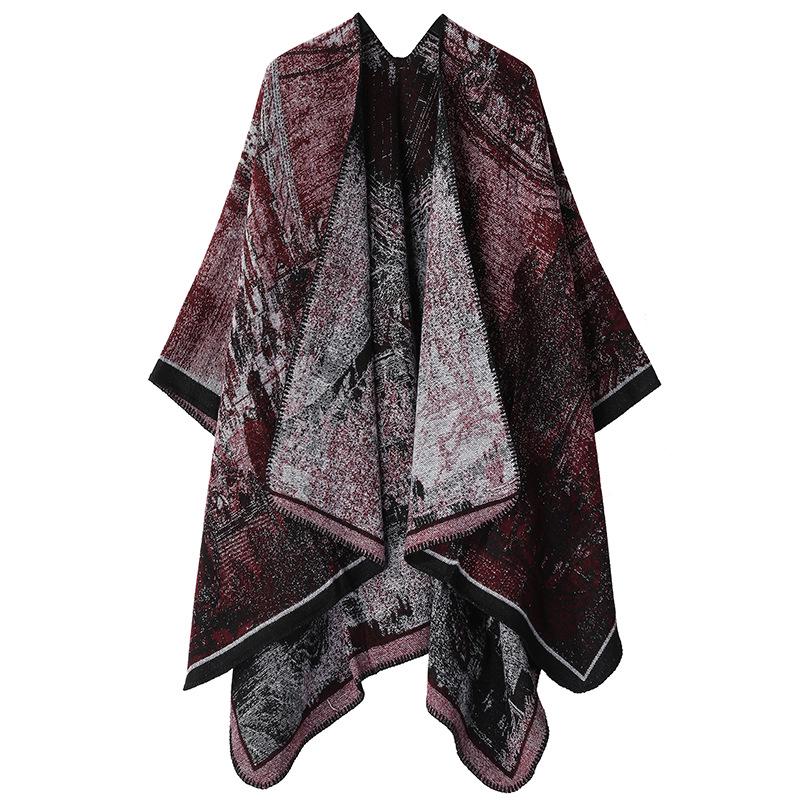 Autumn & Winter Imitation Cashmere Knitted Shawl - Artistic Travel-Ready Cape