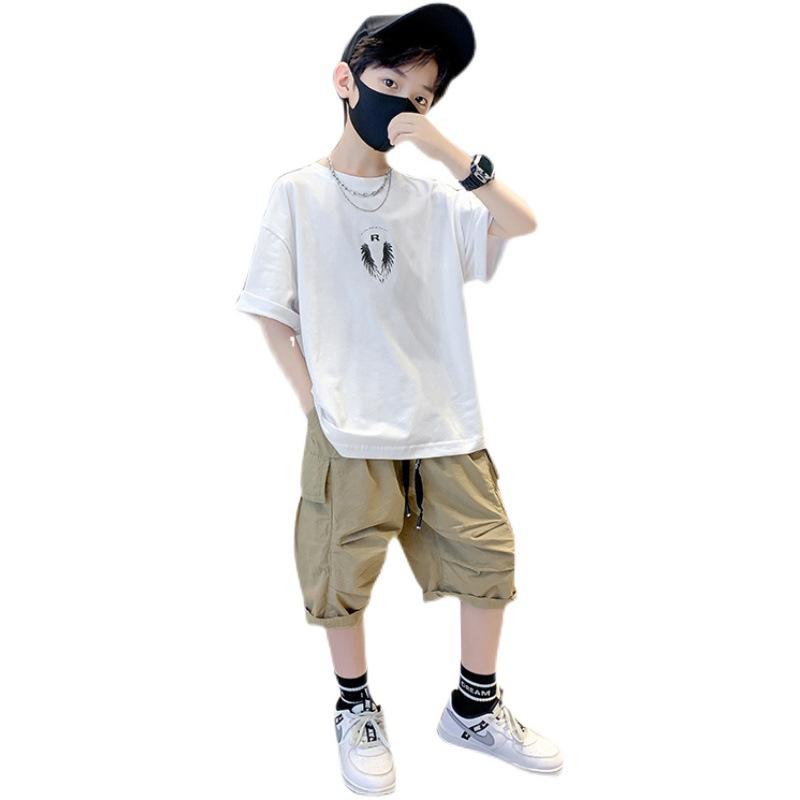 Boys Summer White Wings Short Sleeve T-shirt