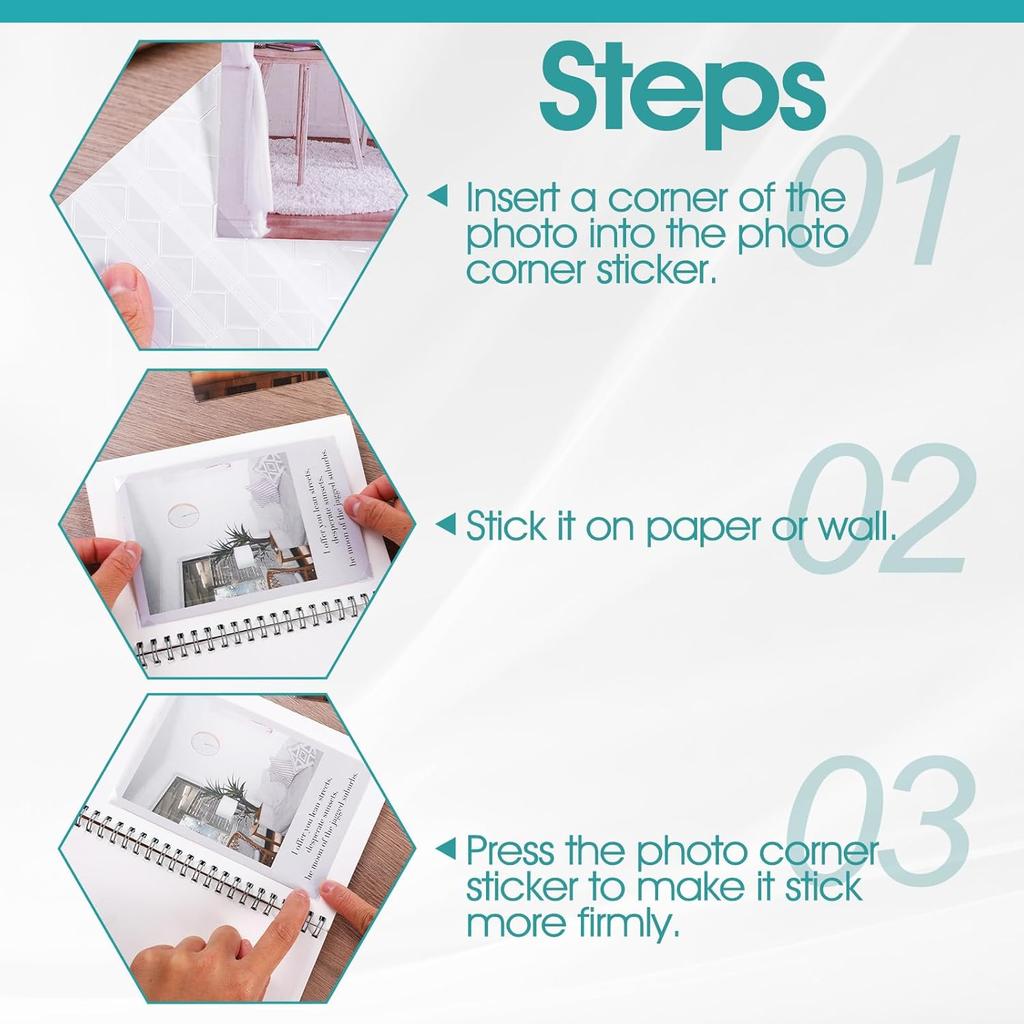 10/20/30 PCS Self-Adhesive Photo Corners – Clear Acid-Free Removable Hold for Scrapbooks, Journals & Memory Albums