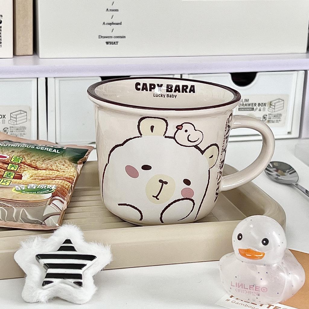 Capybara Cute Ceramic Mug Kids Water Mug Cartoon Mug Couple Coffee Milk Mug Birthday Gift
