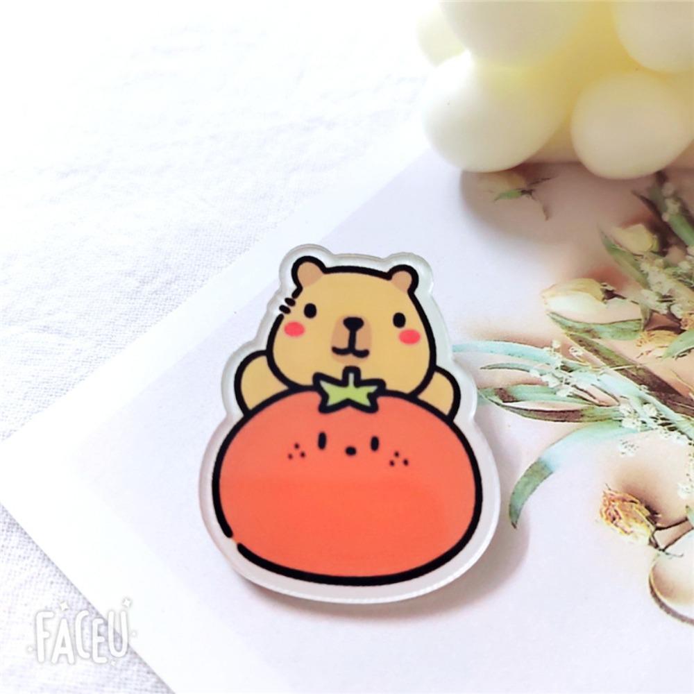 Cartoon Capybara Brooch Animals Cute Bag Pin Fashion Capybara Acrylic Badge