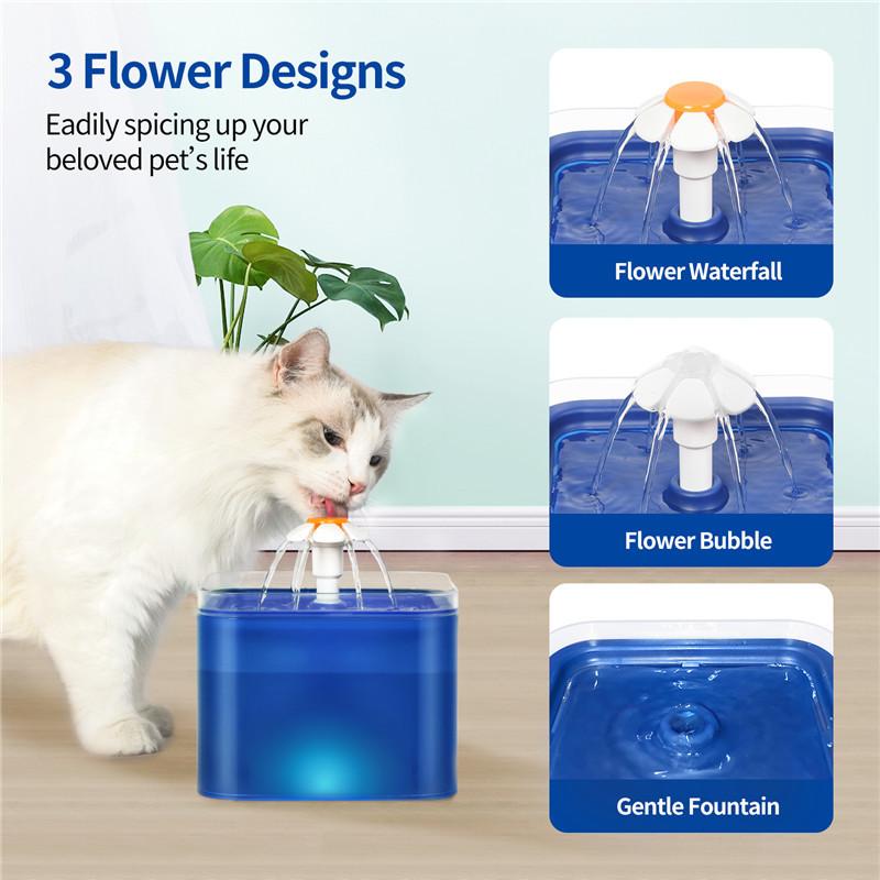 Automatic Cats and Dogs Water Fountain with LED Lighting USB Pet Water Dispenser with Recirculate Filtring for Pet Feeder