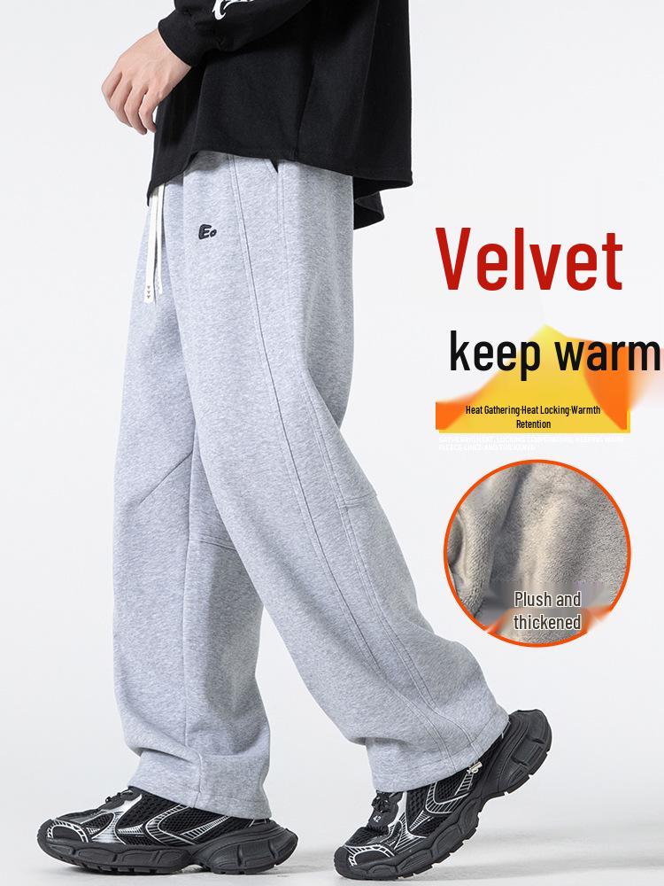 Men's Heavyweight Fleece-Lined Casual Sweatpants for Autumn & Winter