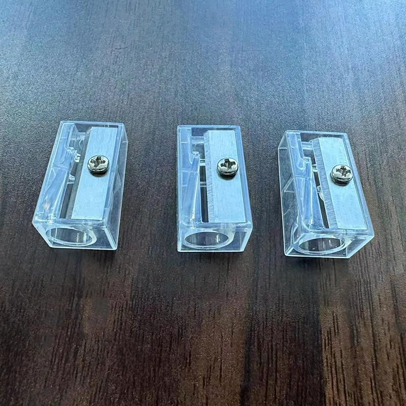 Round White Transparent Mini Rotating Pencil Sharpener - Children's Gift