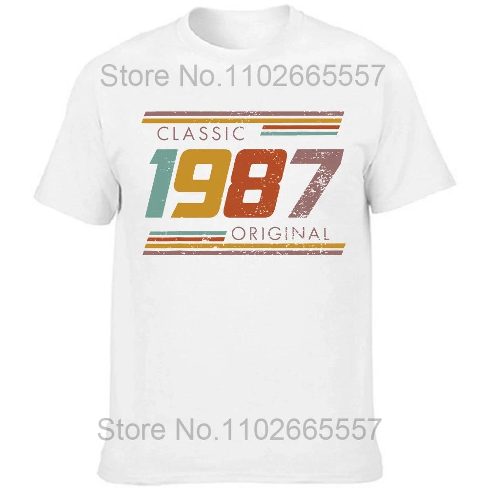 

Классическая оригинальная винтажная ретро футболка 1987 года выпуска, летняя графическая хлопковая уличная одежда с коротким рукавом, подарочная футболка L