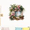 Fake Window Flower Potted Garden Landscape Window Self-adhesive Wall Stickers Living Room Background Decal
