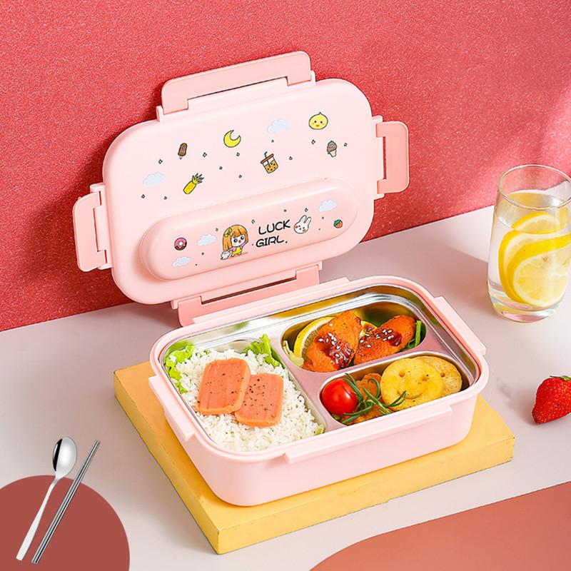 Children Cartoon Lunch Box Portable Detachable Leak-proof 316 Stainless Steel Bento Box With