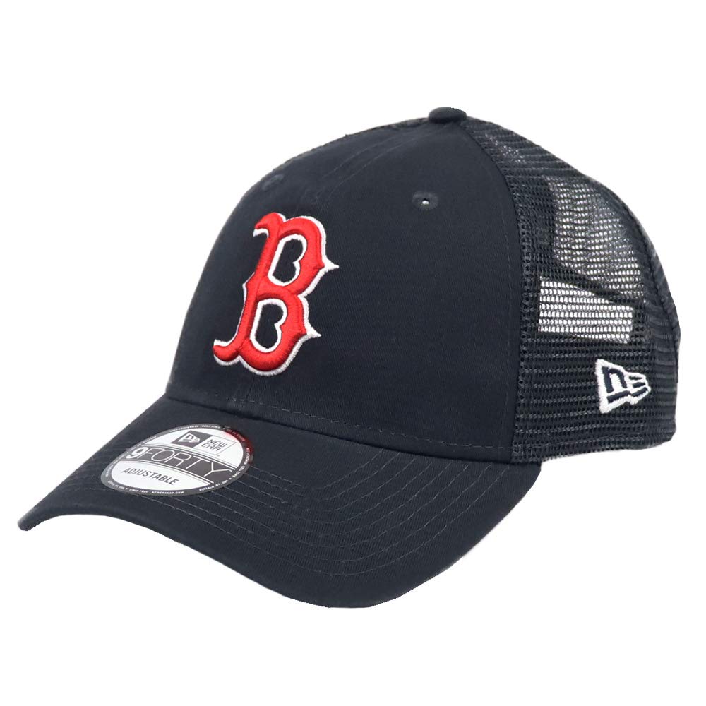 [New Era] Mesh Cap for Men and Women, 9FORTY Trucker 9Forty Adjustable Cap Hat MLB Major League Baseball SpringSummer Red Sox Navy [Used]