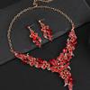 GemChic Women's New Exquisite Alloy Branch Flowers Crystal Rhinestone Collarbone Necklace Earrings Two Piece Set Birthday Christmas Jewelry Gift