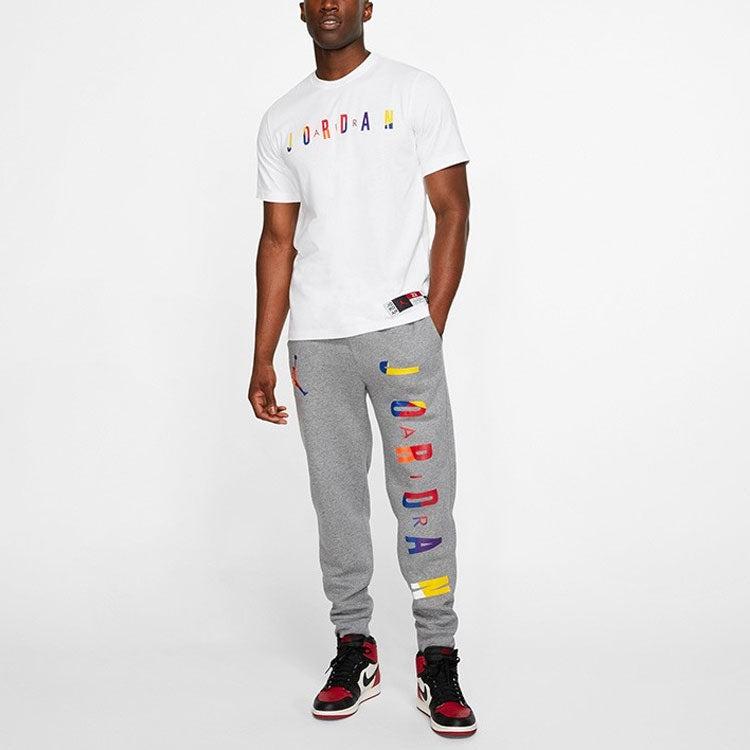 Jordan Radiant Logo Print Crew Neck T-Shirt Men Tops White AT8943-100