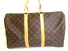 Authentic LOUIS VUITTON Monogram Brown Leather Duffle Bag Boston Bag Keepall 45 #a867  Refurbished
